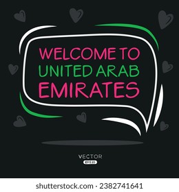 Bienvenue aux Emirats Arabes Unis, Illustration Vectorielle.