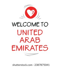 Bienvenue aux Emirats Arabes Unis, Illustration Vectorielle.