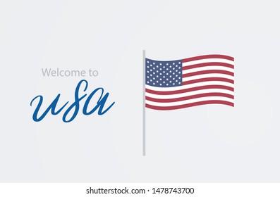 Welcome to United States vector illustration banner