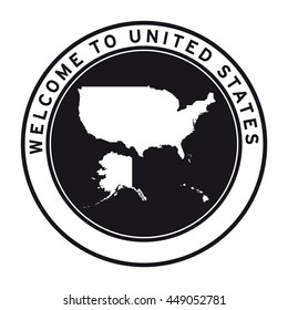 Welcome to United States vector logo sticker button