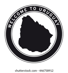 Welcome to Uruguay vector logo sticker button