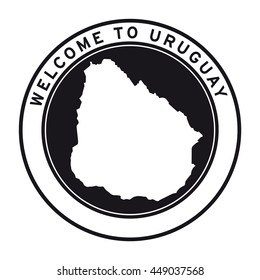 Welcome to Uruguay vector logo sticker button