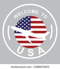 Welcome to USA stamp. vector