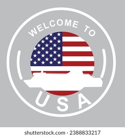 Welcome to USA stamp. vector