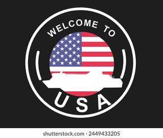 Welcome to USA stamp. vector