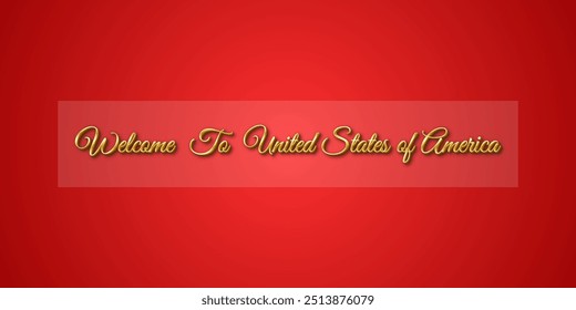 Welcome to USA text on Red Gradient background