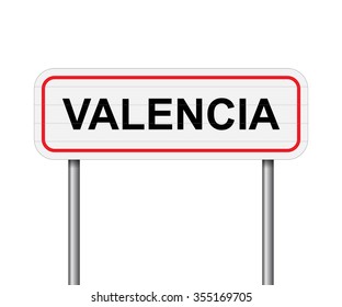 Welcome to Valencia, Spain road sign vector