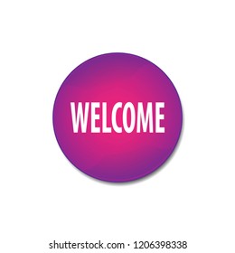 Welcome vector button, web design element