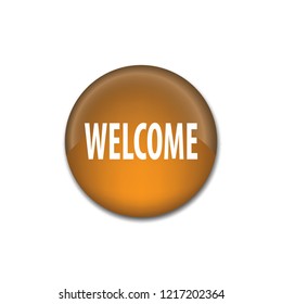Welcome vector button, web design element