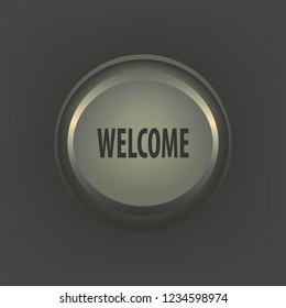 Welcome vector button, web design element