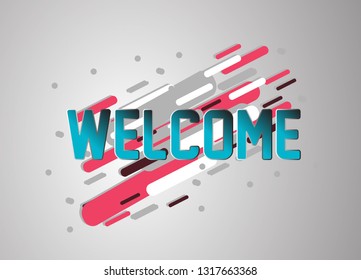 welcome, vector confetti, banner or poster for sport event.