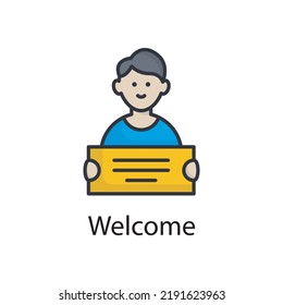 Welcome vector filled outline Icon Design illustration. Miscellaneous Symbol on White background EPS 10 File