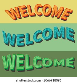 welcome vector graphic for vintage poster, vintage style, vector vintage style