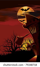 Welcome. Vector halloween illustration.