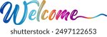 welcome vector lettering vector, welcome vector gradient color