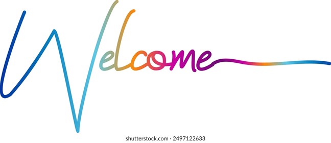 welcome vector lettering vector, welcome vector gradient color