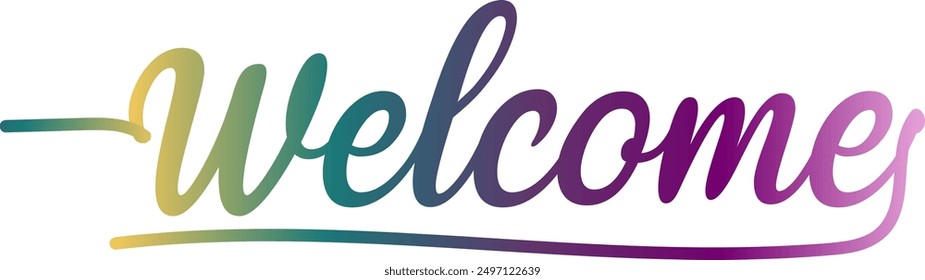 Vector de letras de Vector de bienvenida, color degradado de Vector de bienvenida