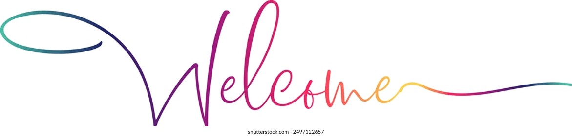 welcome vector lettering vector, welcome vector gradient color