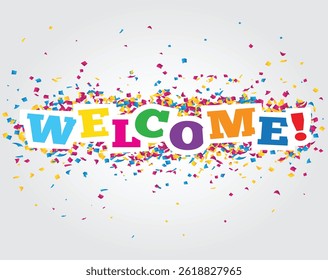 welcome vector lettering vector, welcome vector multi color