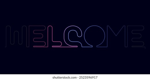Texto de neón con letras de Vector de bienvenida, Vector de bienvenida
