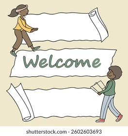 Welcome Vector on White Background