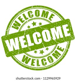 Welcome vector stamp isolated on white background