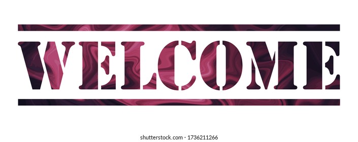  sello del vector de bienvenida. Blanco aislado
