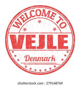 Welcome to Vejle grunge rubber stamp on white background, vector illustration