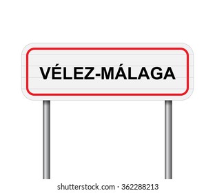 Welcome to Velez-Malaga Spain road sign vector