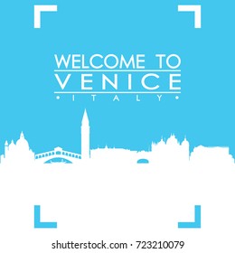 Welcome to Venice Skyline City Flyer Design Vector art.