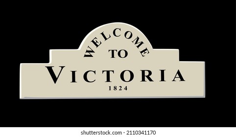 Welcome to Victoria on a black background