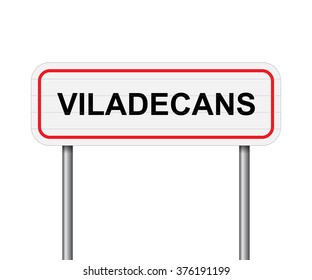 Welcome to Viladecans, Spain road sign vector