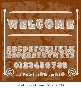 welcome Vintage Font handcrafted vector