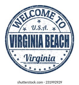 Welcome to Virginia Beach grunge rubber stamp on white background, vector illustration