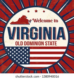 Welcome Virginia Vintage Grunge Poster Vector Stock Vector (royalty 