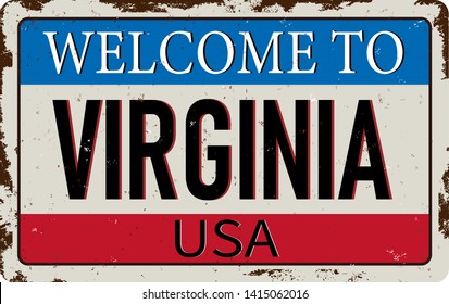 Welcome Virginia Vintage Grunge Poster Vector Stock Vector (Royalty ...