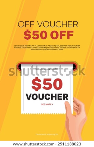 Welcome Voucher with percentage off and coupon codes, isolated on a blue background with a coin pattern.