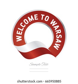 Welcome to Warsaw Poland flag logo icon