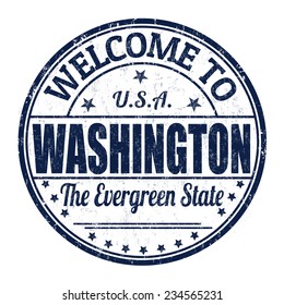 Welcome to Washington grunge rubber stamp on white background, vector illustration