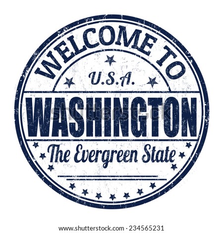 Welcome to Washington grunge rubber stamp on white background, vector illustration