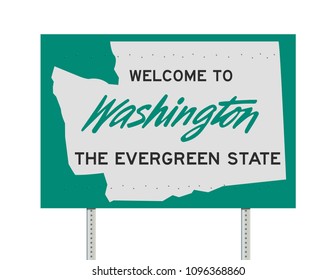 Welcome to Washington road sign