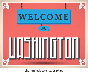 Welcome to Washington sign, vector design.