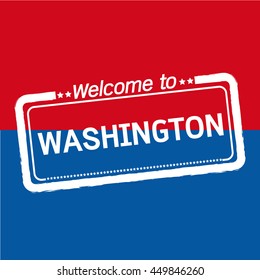 Welcome to WASHINGTON of US State illustration design