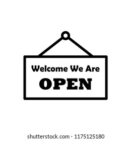 Welcome We Are Open icon vector design Illustration.