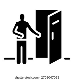Icono de Web de bienvenida en estilo glifo