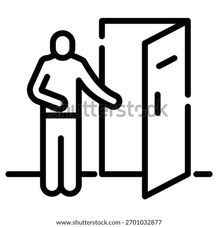 welcome web icon in outline style