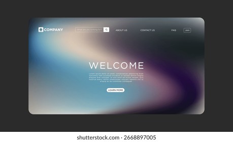 Willkommen Website Template Design mit unscharfem Farbverlauf Hintergrund für moderne Geschäftsprojekte