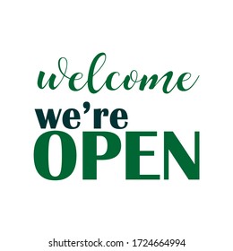 Welcome Were Open Vector Text Vintage Stock Vector (Royalty Free ...