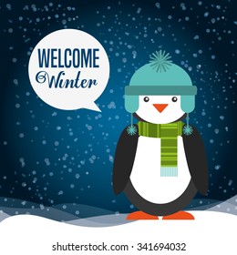 welcome winter design, vector illustration eps10 graphic 