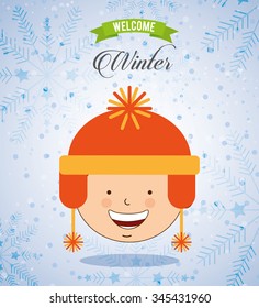 welcome winter design, vector illustration eps10 graphic 